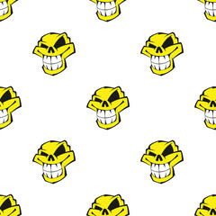 Seamless pattern background with skulls