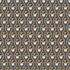 Seamless pattern background with skulls