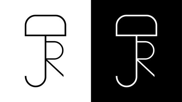 Creative and Minimalist JDR Logo Design Icon, Editable in Vector Format in Black and White Color, Universal elegant vector sign design. Premium business logotype.