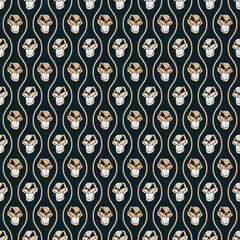 Seamless pattern background with skulls