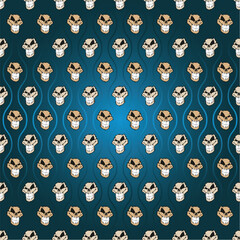 Seamless pattern background with skulls