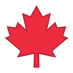 Isolated red canadian maple leaf icon Vector