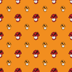 Seamless pattern background with skulls