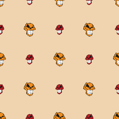 Seamless pattern background with skulls