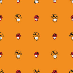 Seamless pattern background with skulls
