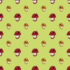 Seamless pattern background with skulls