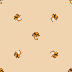 Seamless pattern background with skulls
