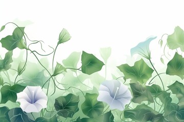 The illustration of morning glory, AI contents by Midjourney