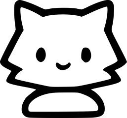 black cat cartoon icon