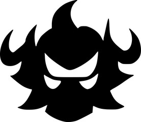 black and white of evil icon