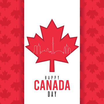 Colored canada day template poster Vector