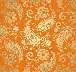 traditional paisley floral pattern , textile , Rajasthan, royal India  © SIRIUS*