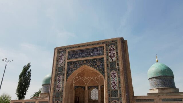 Aerial view of Khazrati imam mosque, hazrati imam complex in tashkent, uzbekistan