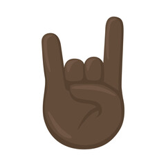 Obraz premium Horns Hand Sign Emoji Icon Illustration. Black Lives Matter Vector Symbol Emoticon Design Clip Art Sign Comic Style.