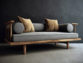 Sofa for interior architecture with Japan style, This sofa has a rustic Japanese design