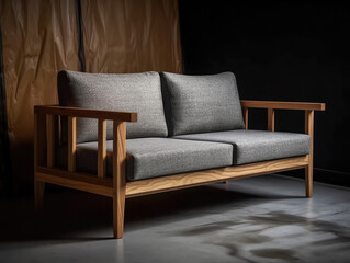 Sofa for interior architecture with Japan style, This sofa has a rustic Japanese design