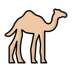 Camel Line Color Icon