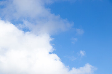 Fototapeta premium Clear blue color sky with white cloud background