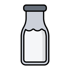 Milk Bottle Line Color Icon