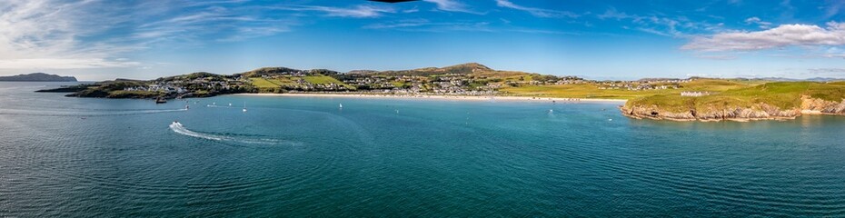 Fototapeta na wymiar Aerial of the beautiful coast at Downings, County Donegal - Ireland.