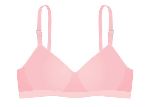 Pink woman bra. vector illustration
