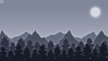 Dark Blue Mountain Outline Abstract Image Background