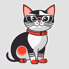 cat logotype, glasses
