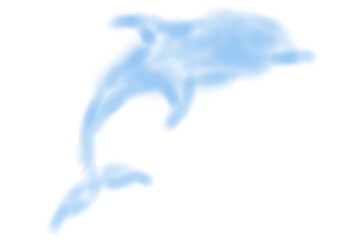 Obraz na płótnie Canvas blue clouds dolphin. Cloud for Valentine's Day. Fluffy cloud isolated. Soft fluffy in the shape of a dolphin. The smoke is blue.