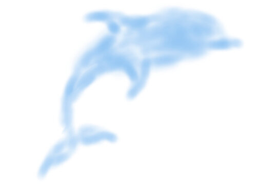 blue clouds dolphin. Cloud for Valentine's Day. Fluffy cloud isolated. Soft fluffy in the shape of a dolphin. The smoke is blue.