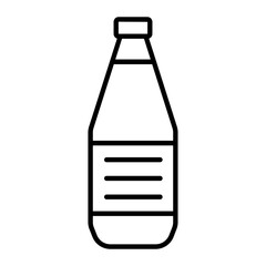 Water Bottle Thin Line Icon