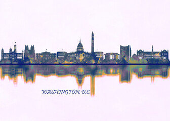 Naklejka premium Washington D.C. Skyline