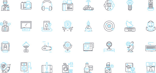 Cyber intelligence linear icons set. Malware, Encryption, Hacking, Phishing, Threats, Nerk, Cybersecurity line vector and concept signs. Intelligence,Surveillance,Privacy outline illustrations