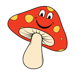 Groovy Mashroom Illustration