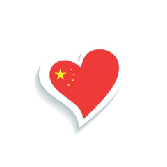 Isolated heart shape with the flag of China Vector