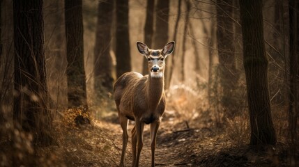 Gentle and peaceful deer. AI generated