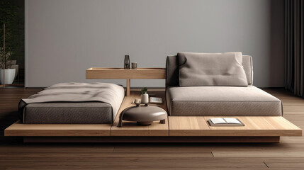 Sofa for interior architecture with Japan style, This sofa has a modern Japanese design