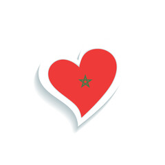 Isolated heart shape with the flag of Morocco Vector