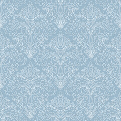 Classic seamless vector pattern. Damask orient ornament. Classic blue and white vintage background. Orient pattern for fabric, wallpapers and packaging
