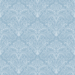 Classic seamless vector pattern. Damask orient ornament. Classic blue and white vintage background. Orient pattern for fabric, wallpapers and packaging