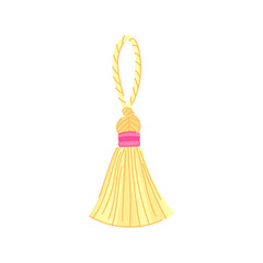 gold tassel rope cartoon vector illustration
