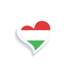 Isolated heart shape with the flag of Hungary Vector