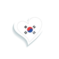 Isolated heart shape with the flag of South Korea Vector