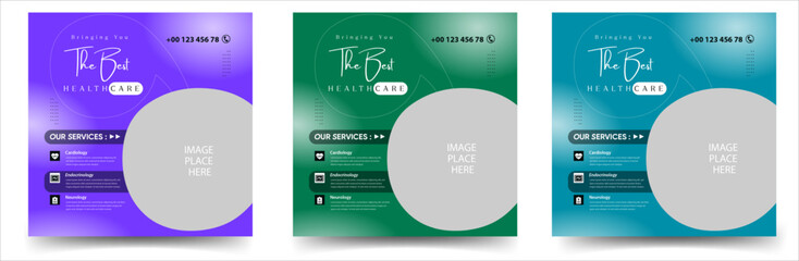 Fototapeta premium Clinic or hospital healthcare social media post 