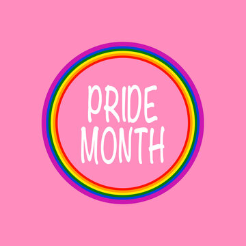 Pride month on pink background.