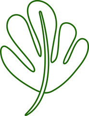 Obraz premium tropical leaf line illustration
