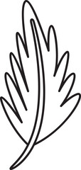 Fototapeta na wymiar tropical leaf line illustration