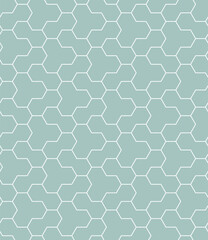 Obraz premium Geometric abstract vector hexagonal seamless background. Geometric blue and white modern ornament. Seamless modern pattern