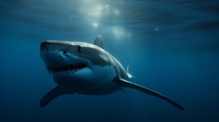 Fototapeta premium Scary and intimidating shark. AI generated