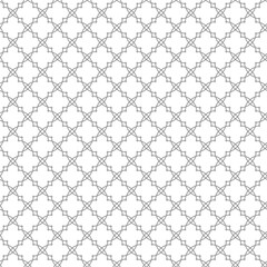 Seamless vector ornament in arabian style. Geometric abstract gray and white background. Grill with pattern for wallpapers and backgrounds