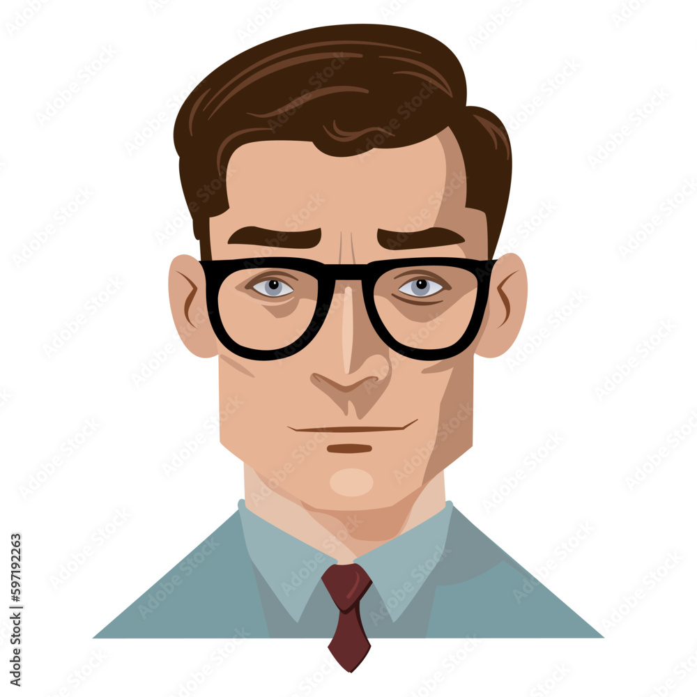 Wall mural vintage businessman with glasses